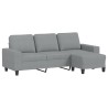 Canapé à 3 places avec repose-pieds Gris clair 180 cm Tissu 