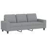 Canapé à 3 places avec repose-pieds Gris clair 180 cm Tissu 