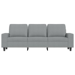 Canapé à 3 places avec repose-pieds Gris clair 180 cm Tissu 