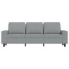 Canapé à 3 places avec repose-pieds Gris clair 180 cm Tissu 