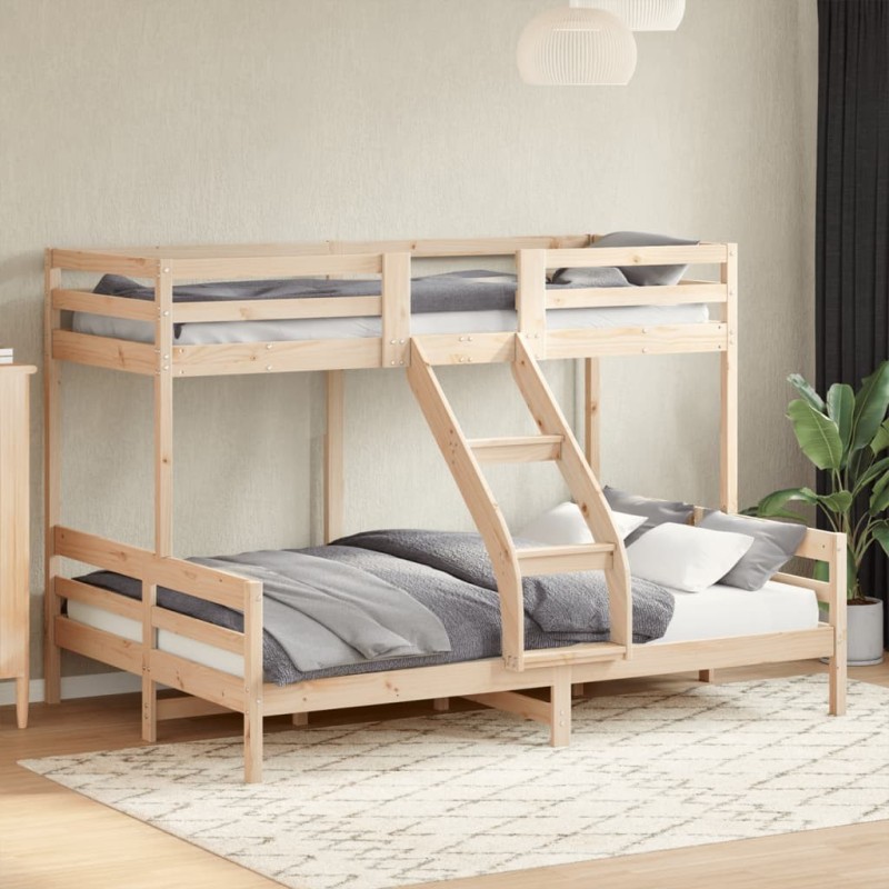 Lit superposé sans matelas 90x200/140x200 cm bois massif 
