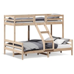 Lit superposé sans matelas 90x200/140x200 cm bois massif 