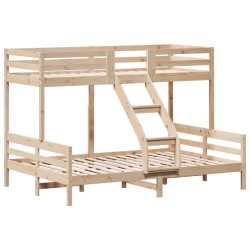 Lit superposé sans matelas 90x200/140x200 cm bois massif 