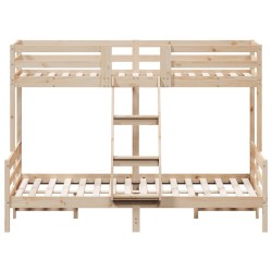 Lit superposé sans matelas 90x200/140x200 cm bois massif 