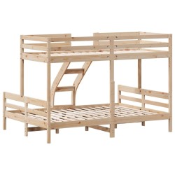 Lit superposé sans matelas 90x200/140x200 cm bois massif 