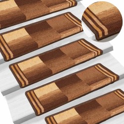 Tapis d'escalier autoadhésifs 5 pcs 65x21x4 cm Marron 