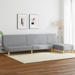 Ensemble de canapés 2 pcs gris clair tissu 