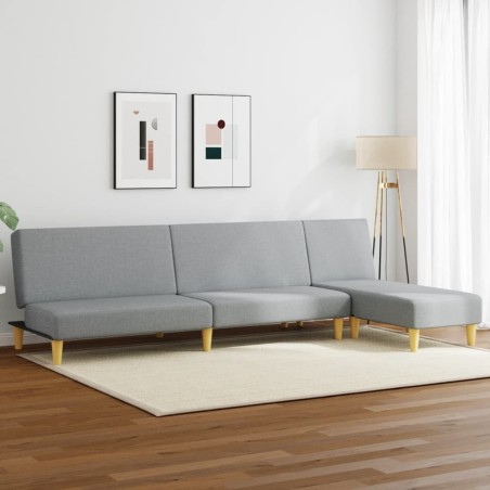 Ensemble de canapés 2 pcs gris clair tissu 