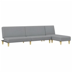 Ensemble de canapés 2 pcs gris clair tissu 