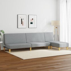 Ensemble de canapés 2 pcs gris clair tissu 