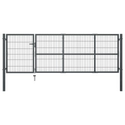 Portillon avec poteaux Acier 350 x 100 cm Anthracite 