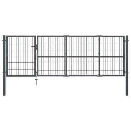 Portillon avec poteaux Acier 350 x 100 cm Anthracite 