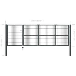 Portillon avec poteaux Acier 350 x 100 cm Anthracite 