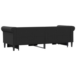 Lit de jour avec gigogne et tiroirs sans matelas noir 90x200 cm 