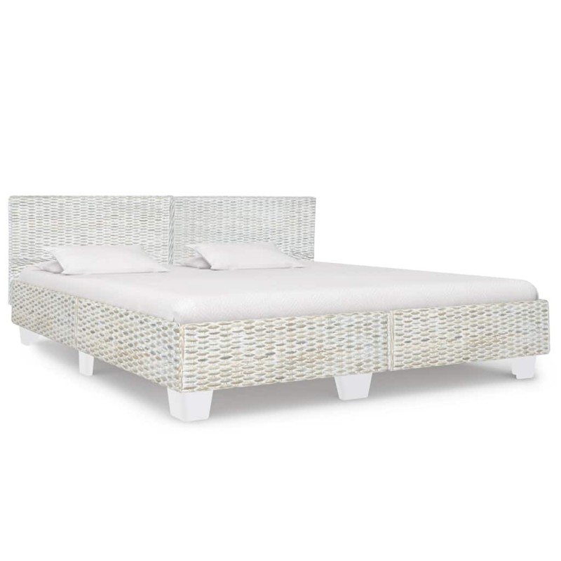 Cadre de lit sans matelas Gris Rotin naturel 180x200 cm Cadre de lit sans matelas Gris Rotin naturel 180x200 cm