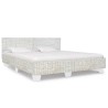 Cadre de lit sans matelas Gris Rotin naturel 180x200 cm 