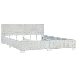 Cadre de lit sans matelas Gris Rotin naturel 180x200 cm 