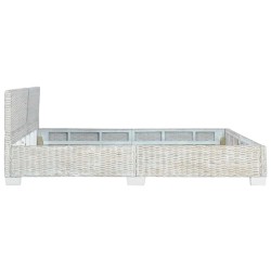 Cadre de lit sans matelas Gris Rotin naturel 180x200 cm 