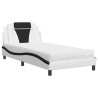 Lit avec matelas blanc et noir 100x200 cm similicuir 