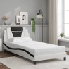 Lit avec matelas blanc et noir 100x200 cm similicuir 