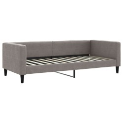 Lit de jour avec gigogne et tiroirs taupe 100x200 cm tissu 
