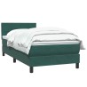 Sommier à lattes de lit et matelas vert foncé 90x220 cm velours 