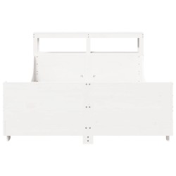 Cadre de lit sans matelas blanc 150x200 cm bois de pin massif 