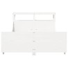 Cadre de lit sans matelas blanc 150x200 cm bois de pin massif 