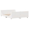 Cadre de lit sans matelas blanc 150x200 cm bois de pin massif 