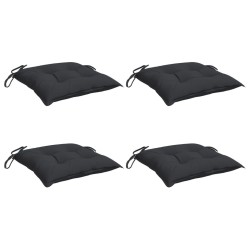 Coussins de chaise lot de 4 noir 40x40x7 cm tissu oxford 