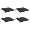 Coussins de chaise lot de 4 noir 40x40x7 cm tissu oxford 
