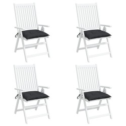 Coussins de chaise lot de 4 noir 40x40x7 cm tissu oxford 