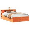 Cadre de lit sans matelas cire marron 120x200cm bois pin massif 