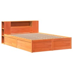 Cadre de lit sans matelas cire marron 120x200cm bois pin massif 