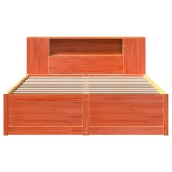 Cadre de lit sans matelas cire marron 120x200cm bois pin massif 