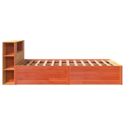 Cadre de lit sans matelas cire marron 120x200cm bois pin massif 