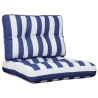 Coussins de palette lot de 2 rayures bleues/blanches tissu 