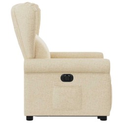 Fauteuil inclinable électrique crème tissu 