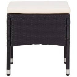 Mobilier d'extérieur 5 pcs Noir Résine tressée et bois d'acacia 