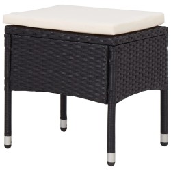 Mobilier d'extérieur 5 pcs Noir Résine tressée et bois d'acacia 