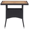 Mobilier d'extérieur 5 pcs Noir Résine tressée et bois d'acacia 