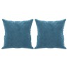 Canapé 3 places avec oreillers décoratifs bleu 180 cm velours 