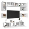Ensemble de meubles TV 8 pcs Blanc Bois d'ingénierie 