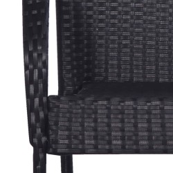 Ensemble à manger de jardin 5 pcs Noir Résine tressée 