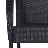 Ensemble à manger de jardin 5 pcs Noir Résine tressée 