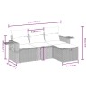 Salon de jardin 4 pcs avec coussins gris résine tressée 