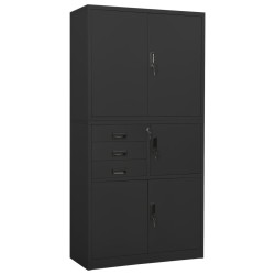 Armoire de bureau Anthracite 90x40x180 cm Acier 
