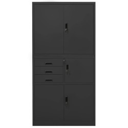 Armoire de bureau Anthracite 90x40x180 cm Acier 