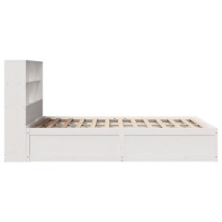 Cadre de lit sans matelas blanc 135x190 cm bois de pin massif 