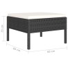 Salon de jardin 4 pcs avec coussins Résine tressée Noir 